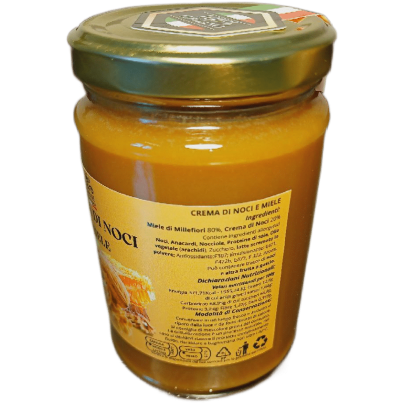 CREMA spalmabile DI NOCI E MIELE VASO DA 400g fronte