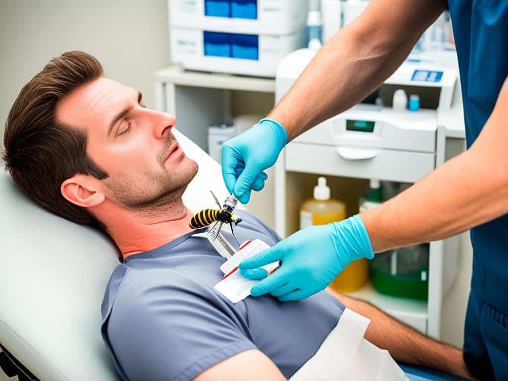 Trattamento delle allergie causate da una puntura di vespa