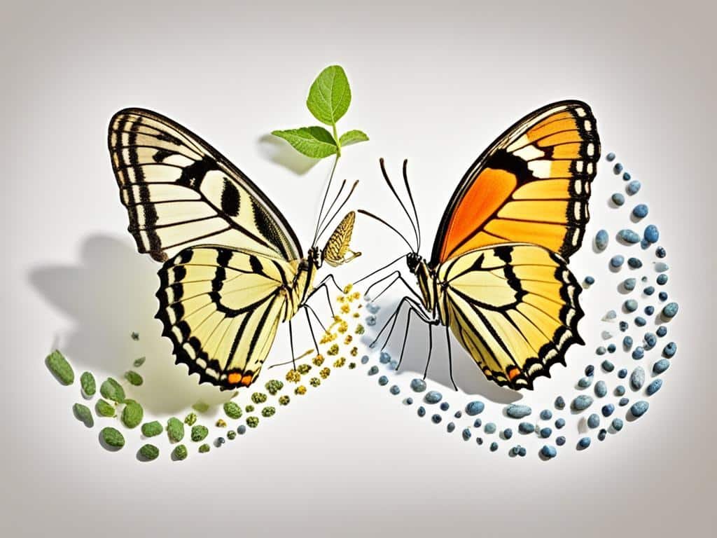 evoluzione del corpo delle farfalle