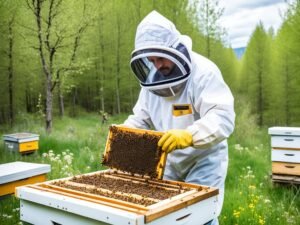 l’apicoltore in primavera