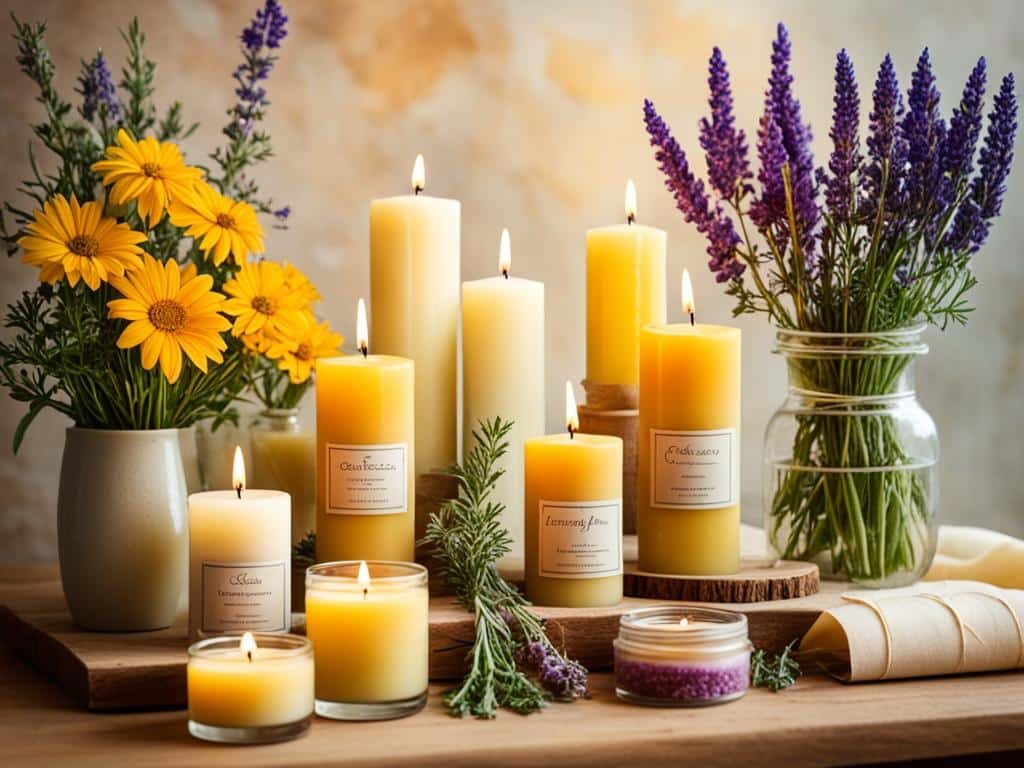 Candele di cera d'api in aromaterapia