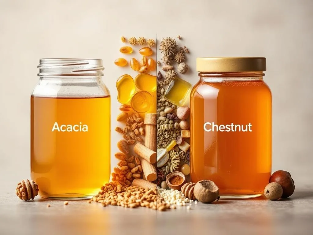 Confronto nutrizionale miele di acacia e castagno Confronto nutrizionale miele di acacia e castagno