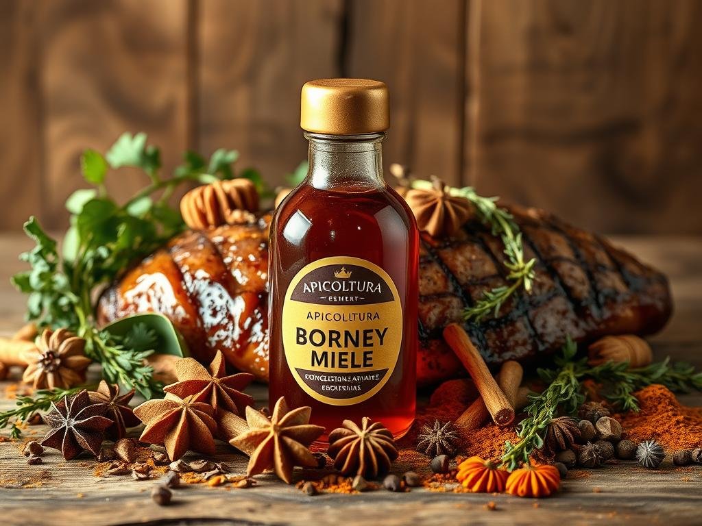 Miele per marinare la carne con erbe e spezie Miele per marinare la carne con erbe e spezie