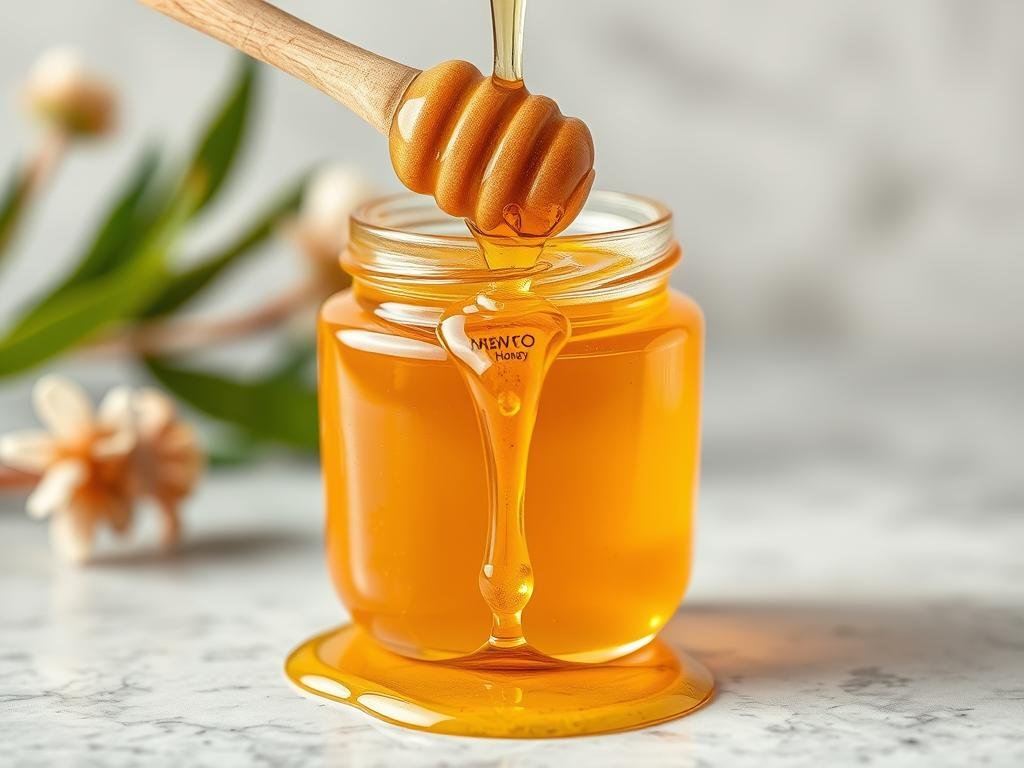 Genera un'immagine del miele biologico utilizzato per la cura della pelle Genera un'immagine del miele biologico utilizzato per la cura della pelle