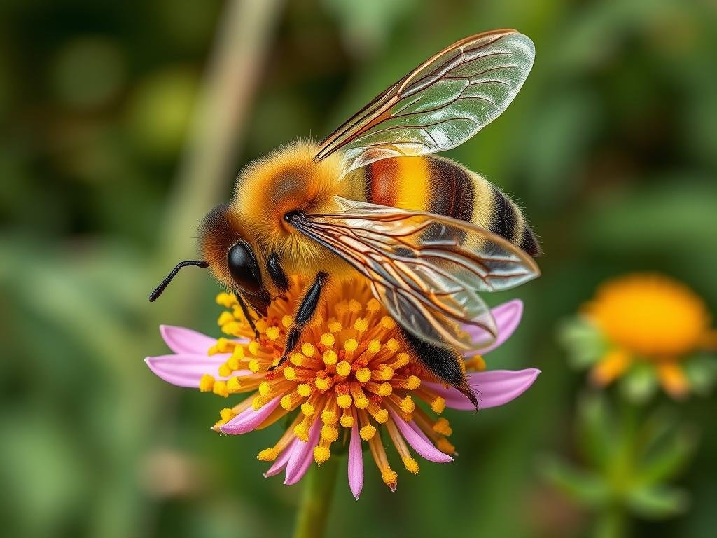 Genera un'immagine del polline d'ape