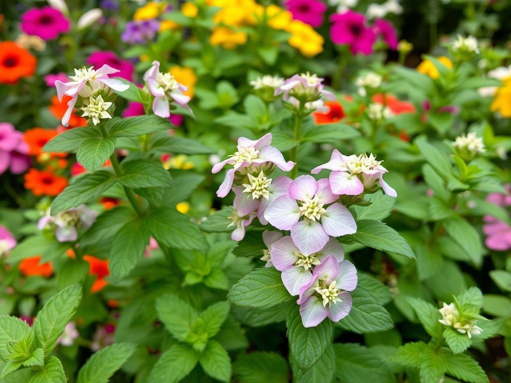 Genera un'immagine della Menta in fiore Genera un'immagine della Menta in fiore