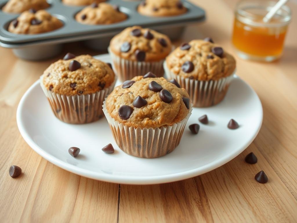 Immagina muffin integrali morbidi e deliziosi, arricchiti con gocce di cioccolato e dolcificati con miele.