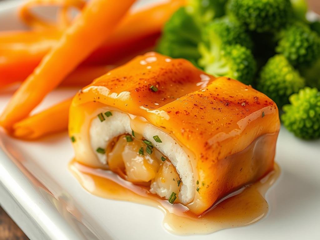 Immagina un Cube Roll glassato con miele e servito con un contorno di verdure croccanti.