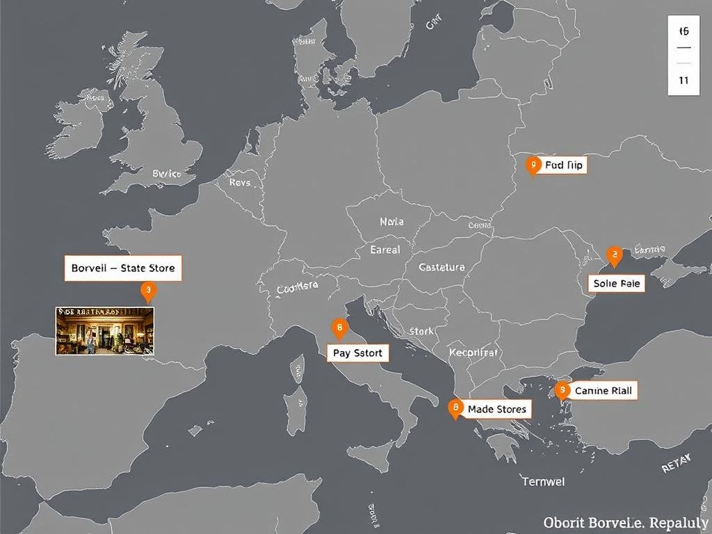 Immagina una mappa dei punti vendita di Borvei.it