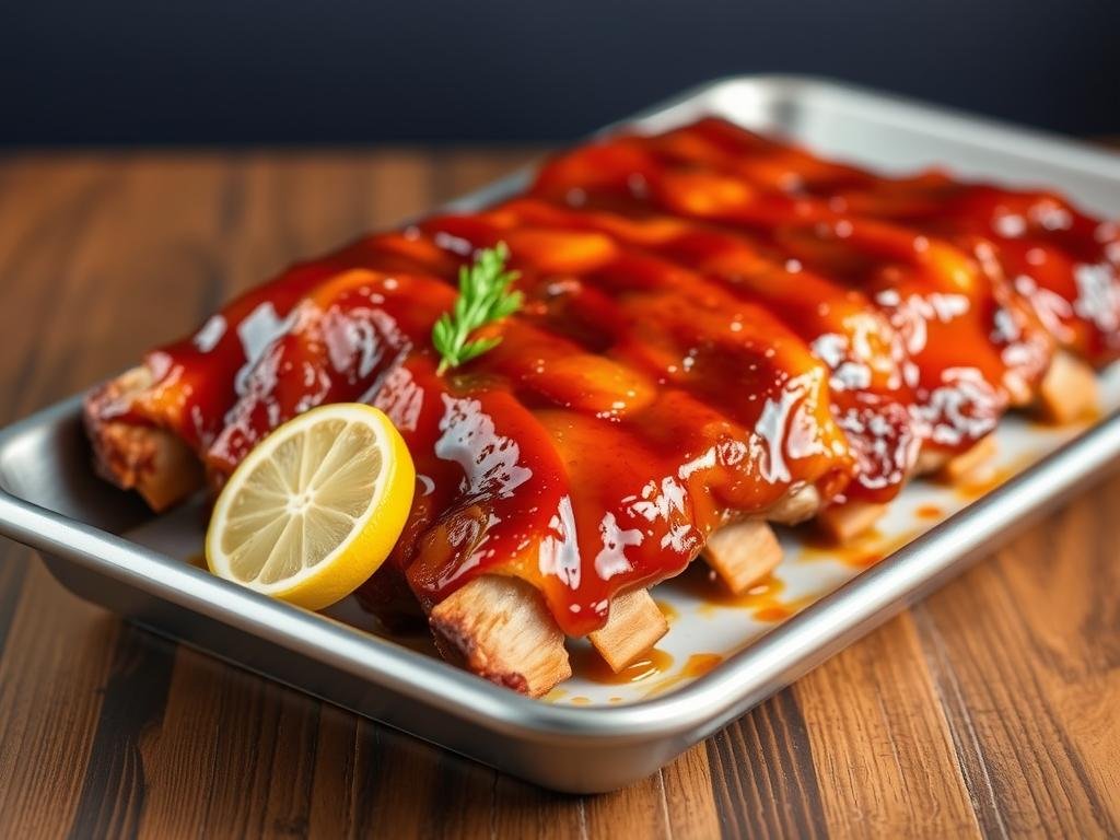 Immagina una teglia di costine di maiale al miele e limone, cotte al forno e caramellate alla perfezione.