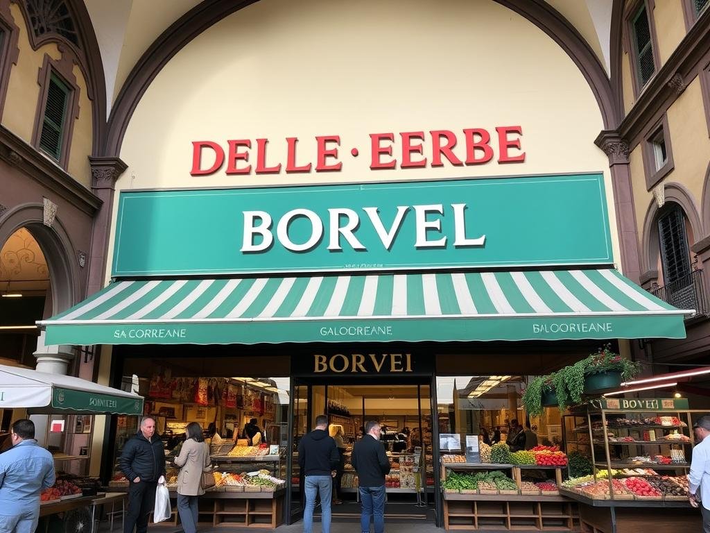 Immagine del Mercato delle Erbe a Bologna dove si trova il punto vendita principale di Borvei