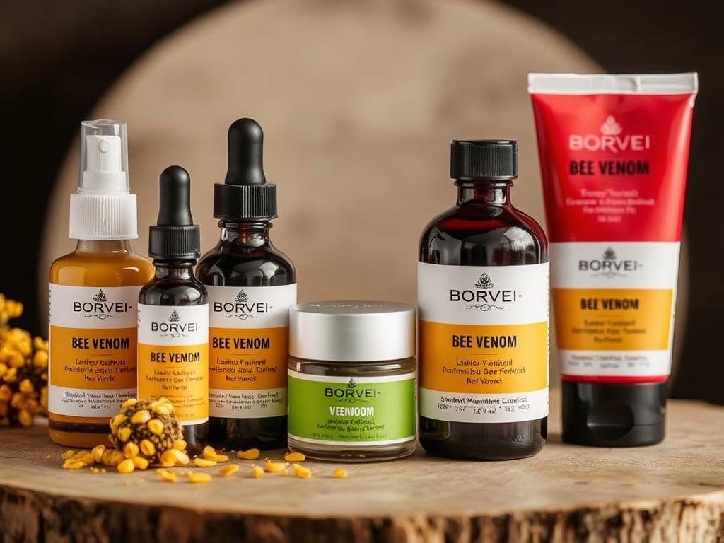 Immagine della gamma di prodotti al veleno d'api Borvei