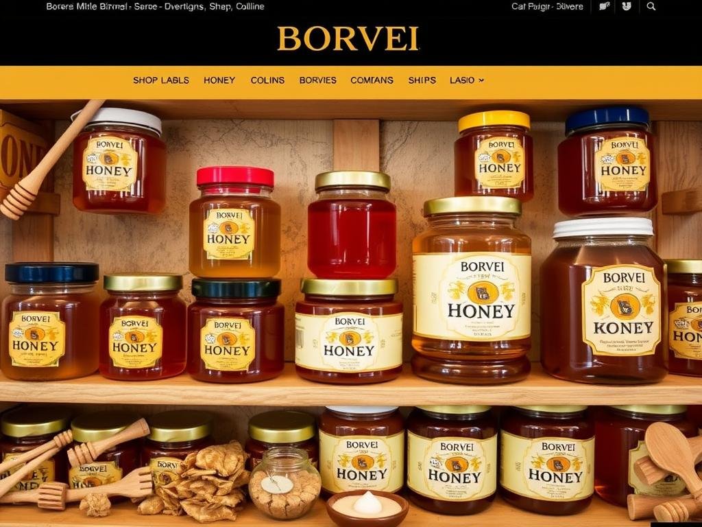 Immagine dello shop online Borvei con una varietà di mieli di alta qualità