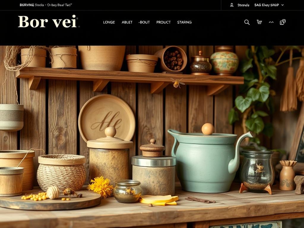 Immagine dello shop online Borvei.it con una varietà di prodotti dell'alveare