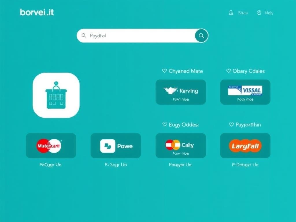 Immagine dello shop online borvei.it con opzioni di pagamento