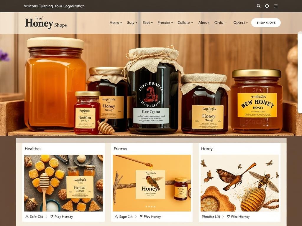 Immagine dello shop online con una varietà di mieli rari Immagine dello shop online con una varietà di mieli rari