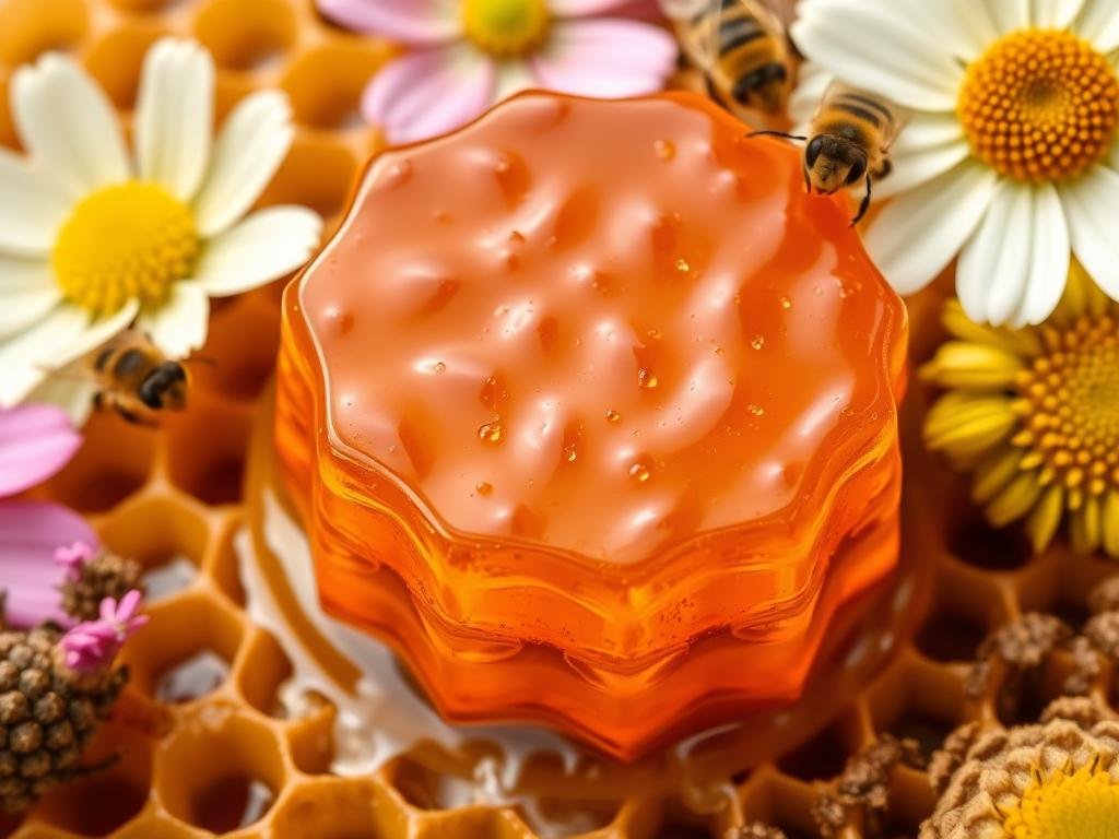 Immagine di pappa reale fresca prodotta dalle api nutrici Immagine di pappa reale fresca prodotta dalle api nutrici