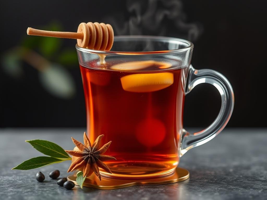 Immagine di tè nero con miele di castagno