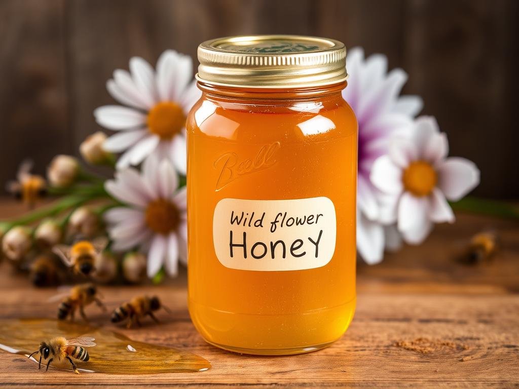 Immagine di un barattolo di miele millefiori