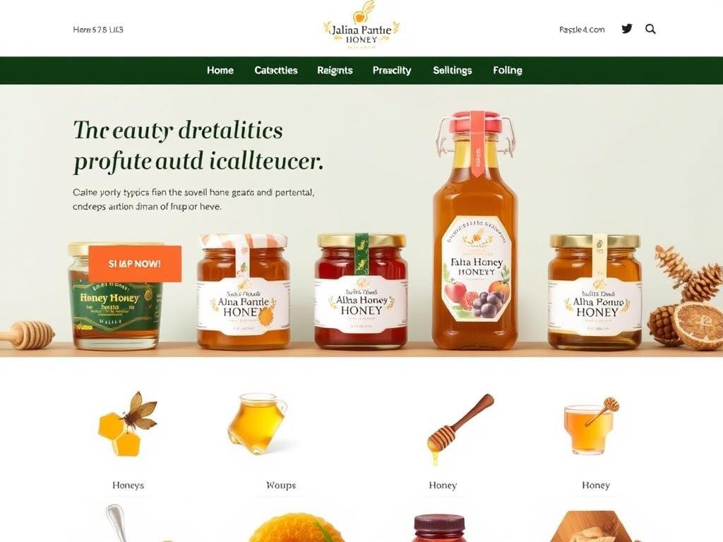 Immagine di un e-commerce specializzato in prodotti apistici con varie tipologie di miele artigianale italiano