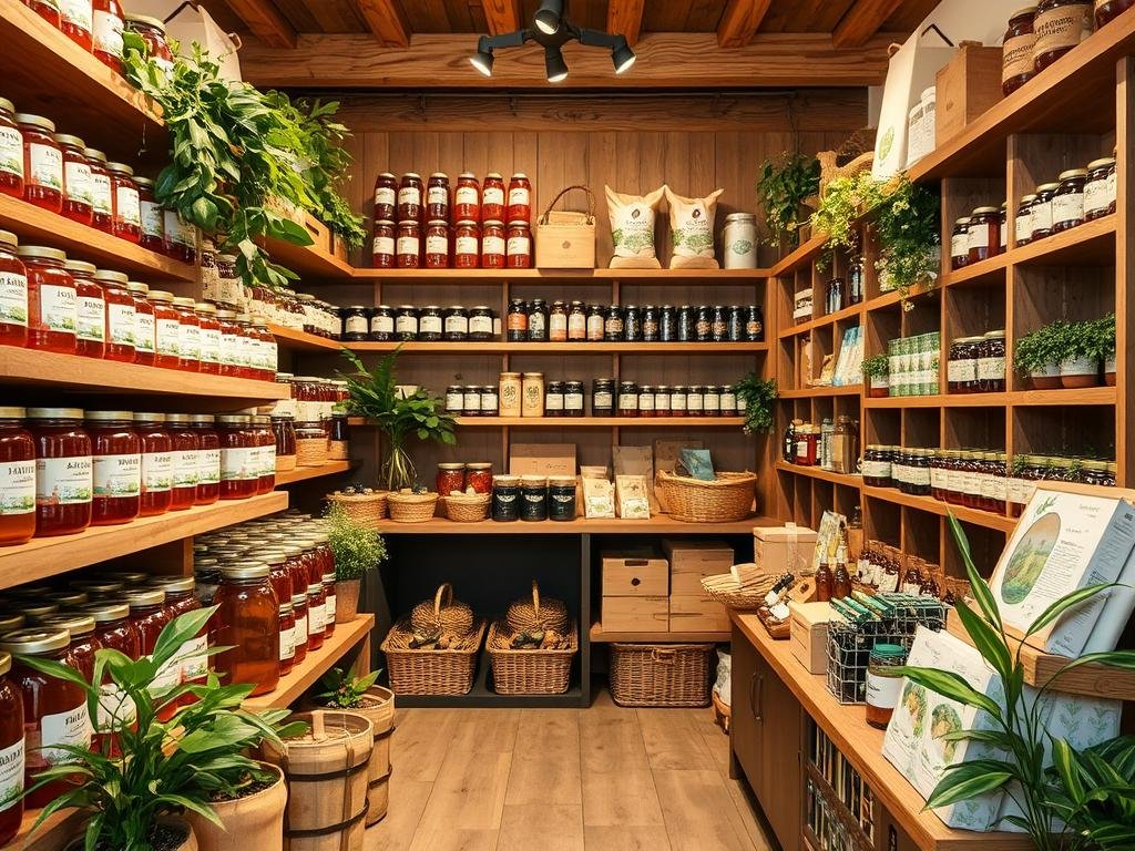 Immagine di un negozio di prodotti naturali a Bologna che vende miele di alta qualità Immagine di un negozio di prodotti naturali a Bologna che vende miele di alta qualità