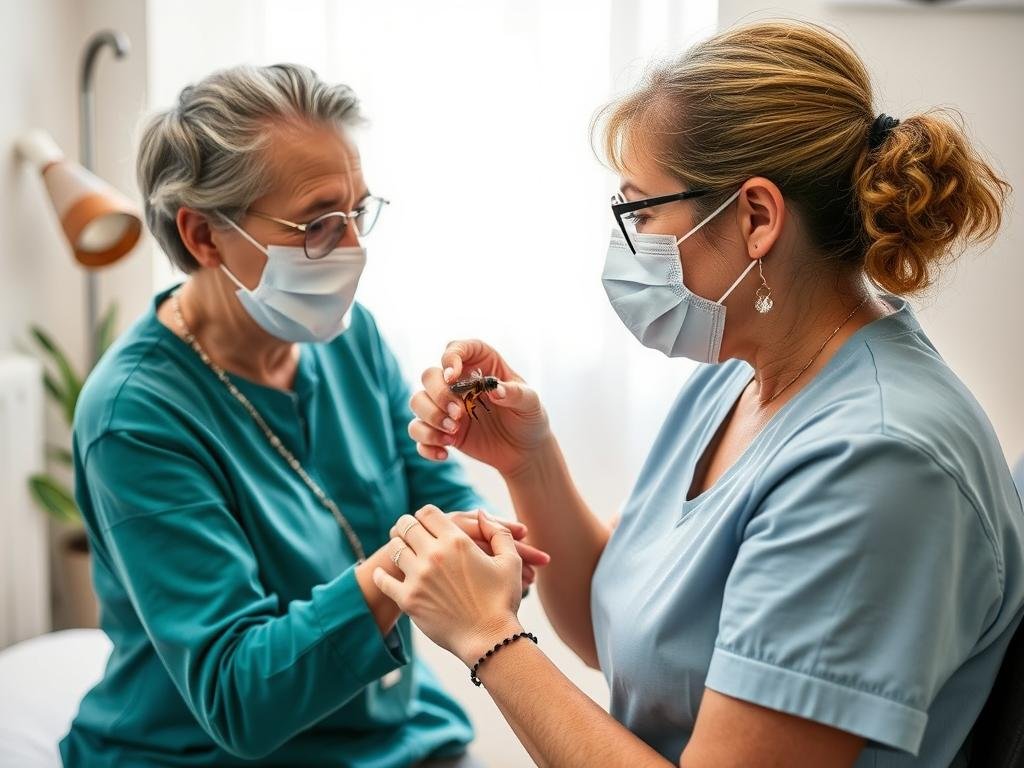 Immagine di un paziente con sclerosi multipla che beneficia dell'apiterapia Immagine di un paziente con sclerosi multipla che beneficia dell'apiterapia