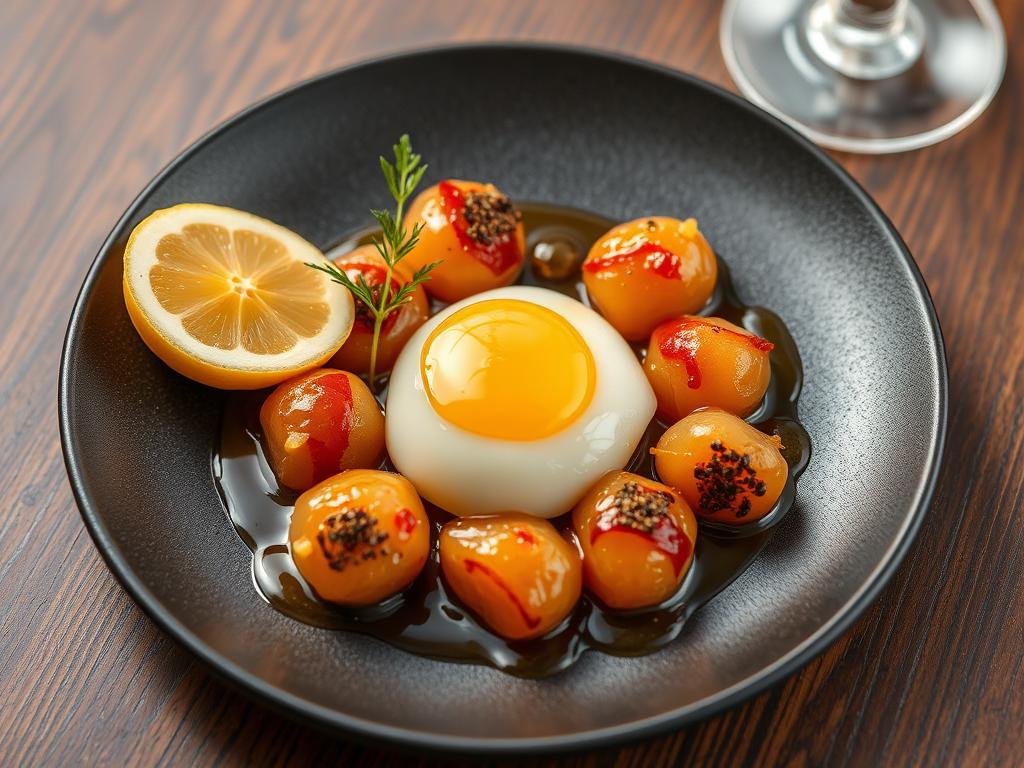 Immagine di un piatto gourmet che include miele di acacia