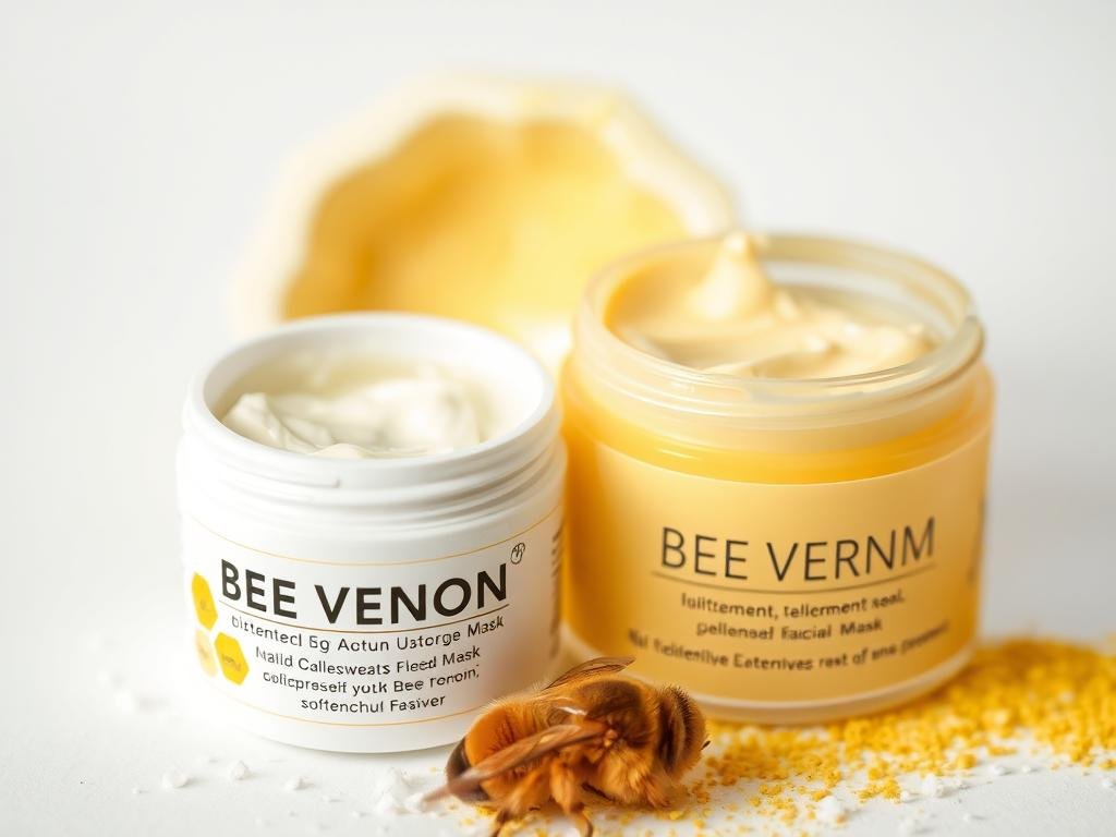 Immagine di un unguento e una maschera viso al veleno d'api