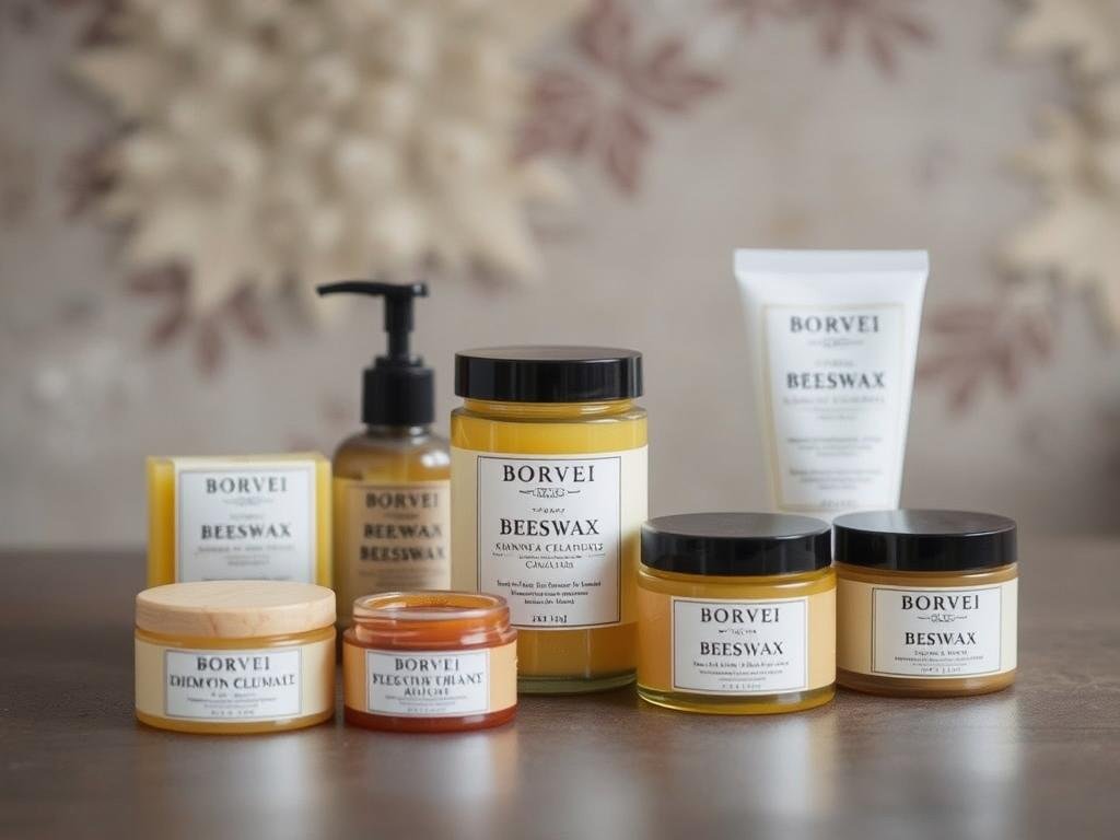 Immagine di una gamma di prodotti Borvei a base di cera d'api