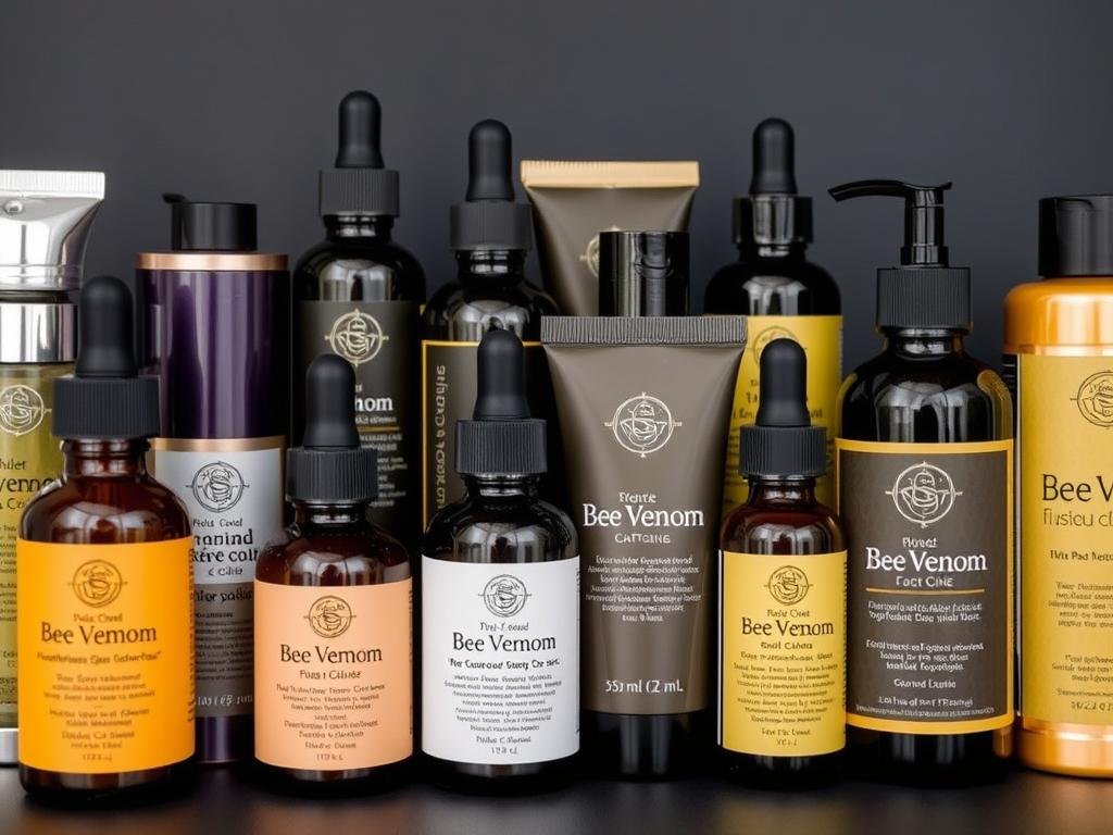 Immagine di una gamma di prodotti cosmetici a base di veleno d'api