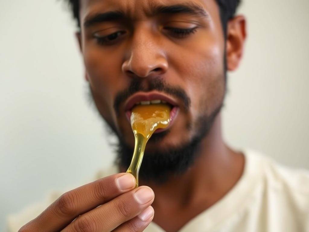 Immagine di una persona che assume pappa reale