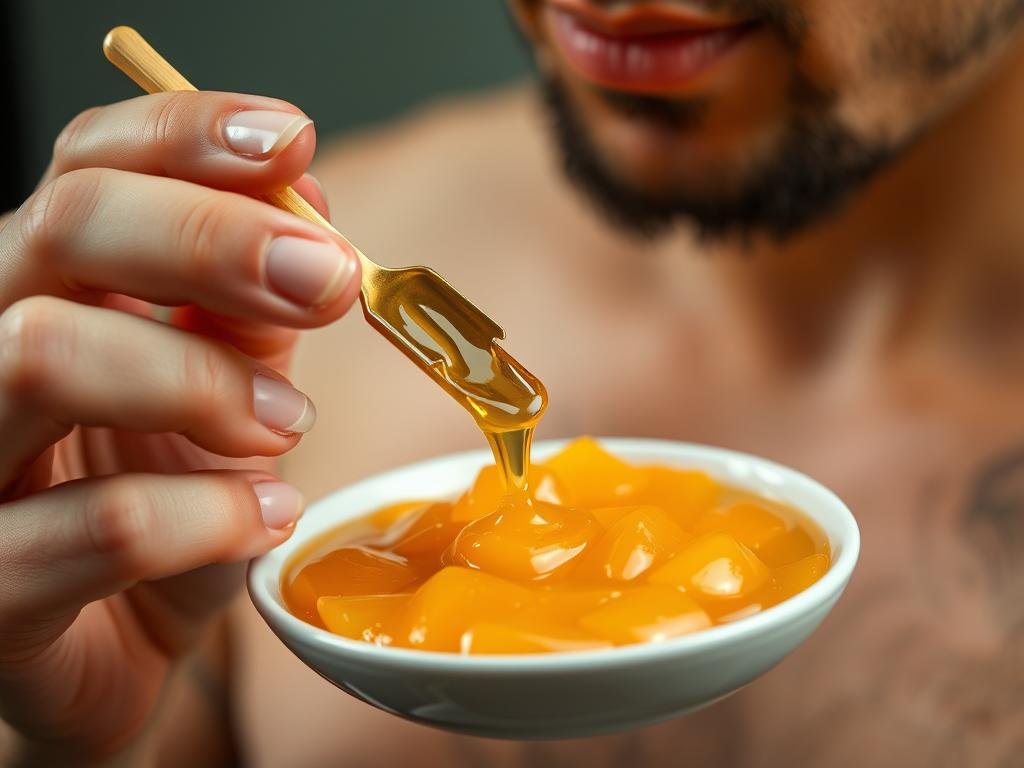 Immagine di una persona che assume pappa reale per migliorare la salute cardiovascolare