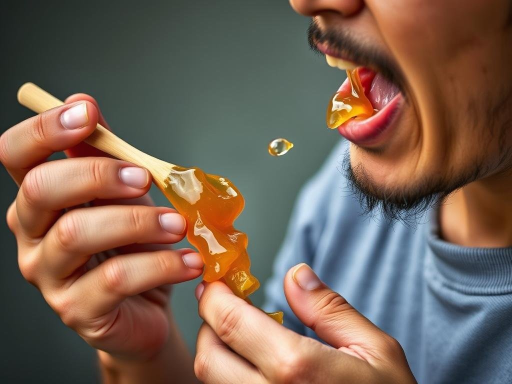 Immagine di una persona che assume pappa reale