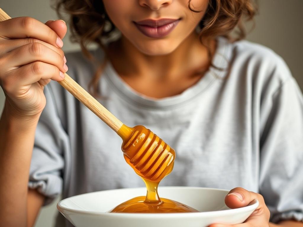 Immagine di una persona che segue una dieta con miele Immagine di una persona che segue una dieta con miele