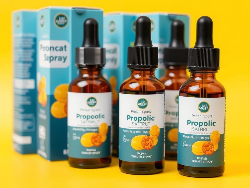 Immagine di uno spray per la gola a base di propoli