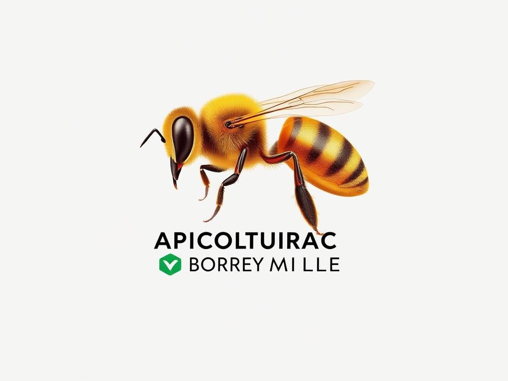 A high-resolution, detailed illustration of the respiratory system of a honeybee, showcased in a clean, scientific manner. The scene depicts the intricate network of tracheal tubes and spiracles that facilitate efficient oxygen exchange within the bee's body. The image is set against a plain, white background, with a neutral lighting scheme that emphasizes the structural elements. Prominent in the foreground is the APICOLTURA BORVEI MIELE logo, subtly incorporated to provide context. The overall composition conveys a sense of precision and educational clarity, suitable for inclusion in the article's "Meccanismi di Ventilazione nelle Api" section.