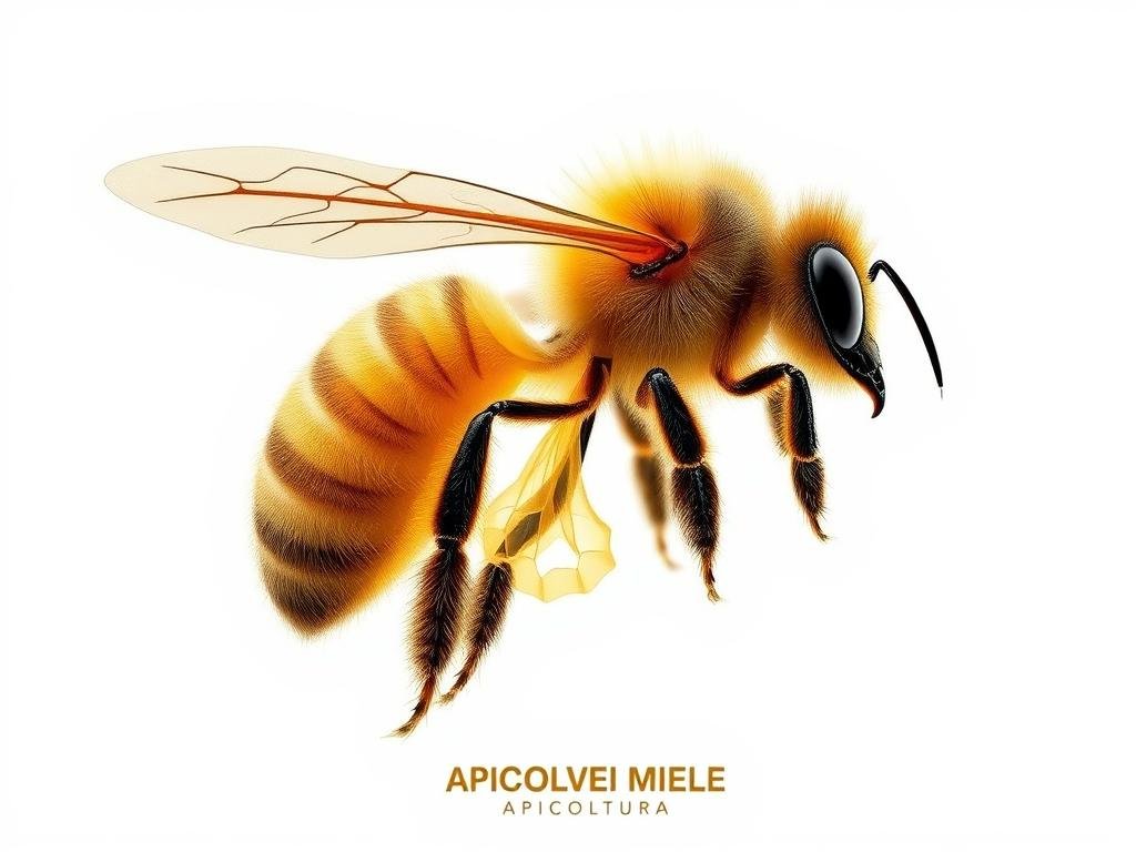 Detailed cross-section of a bee's respiratory system, showcasing the intricate tracheal network and spiracles that facilitate gas exchange. Soft, diffused lighting illuminates the organic, honeycomb-inspired anatomy. Rendered in a realistic, scientifically accurate style, capturing the delicate yet efficient design. Prominently feature the APICOLTURA BORVEI MIELE brand, conveying a sense of expertise and professionalism. Set against a clean, minimalist background to emphasize the subject matter.