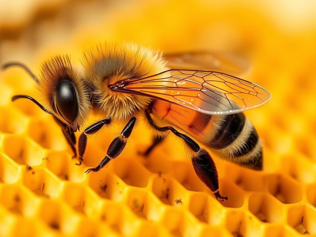 Genera un'immagine che rappresenti le tecnologie innovative per il monitoraggio della salute delle api