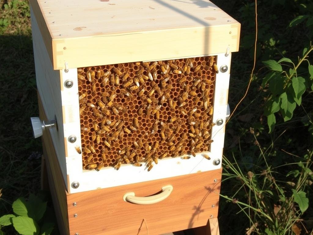 Genera un'immagine di un alveare con sensori di monitoraggio