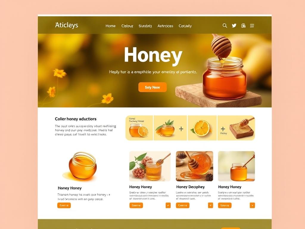 Genera un'immagine di un sito e-commerce per la vendita di miele Genera un'immagine di un sito e-commerce per la vendita di miele
