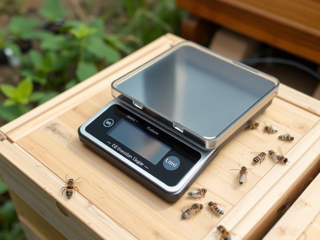 Genera un'immagine di una bilancia elettronica per alveare