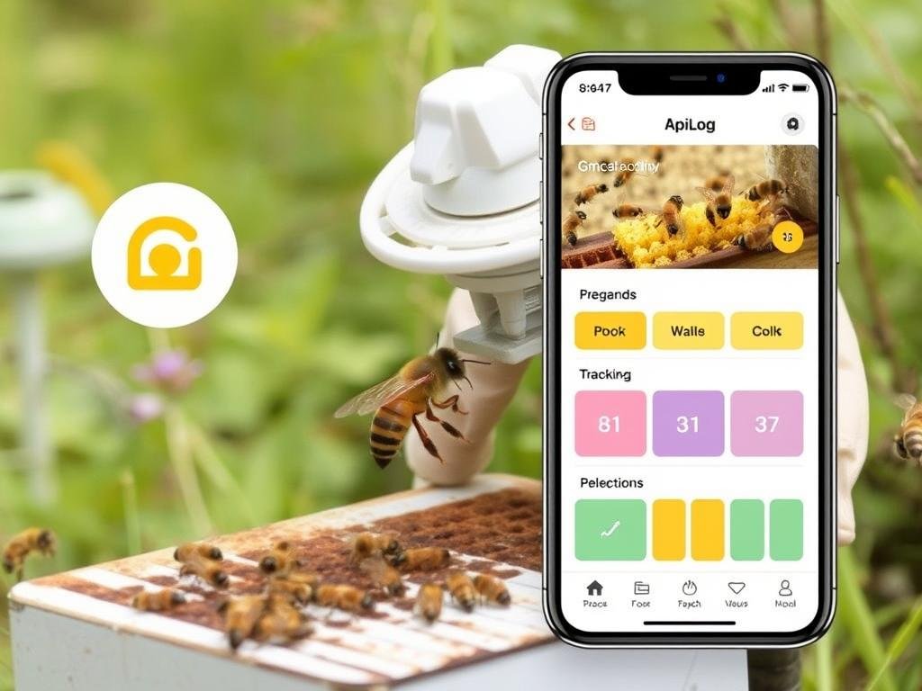 Genera un'immagine rappresentativa dell'app ApiLog per la registrazione e l'analisi delle attività apistiche