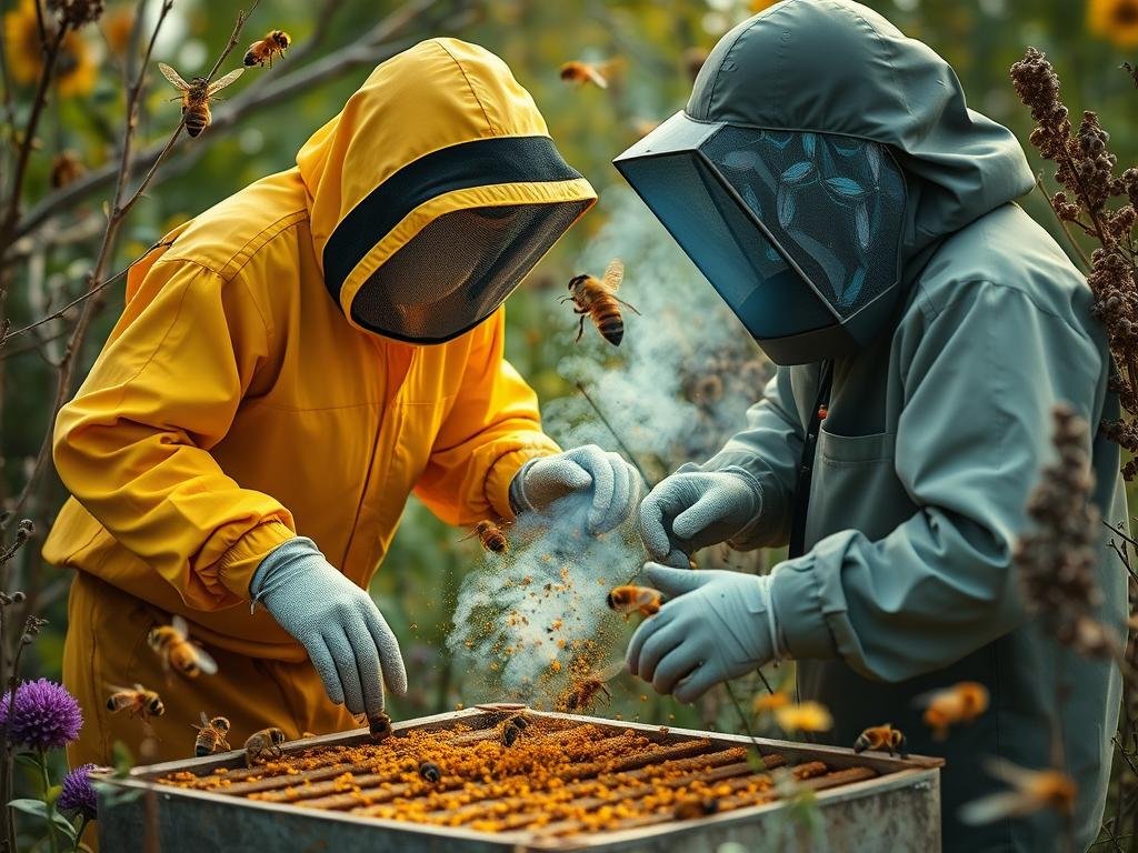 Generazione di immagini relative all'applicazione dell'intelligenza artificiale nell'apicoltura