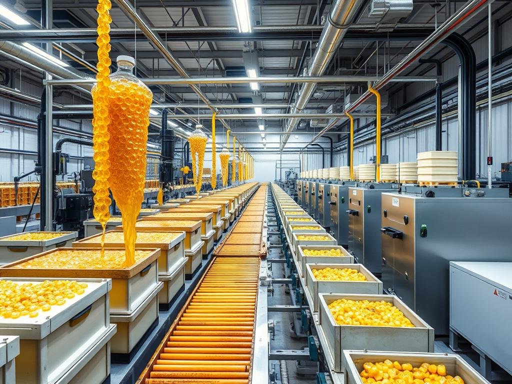 Generazione di un'immagine che rappresenta un impianto di estrazione del miele in linea