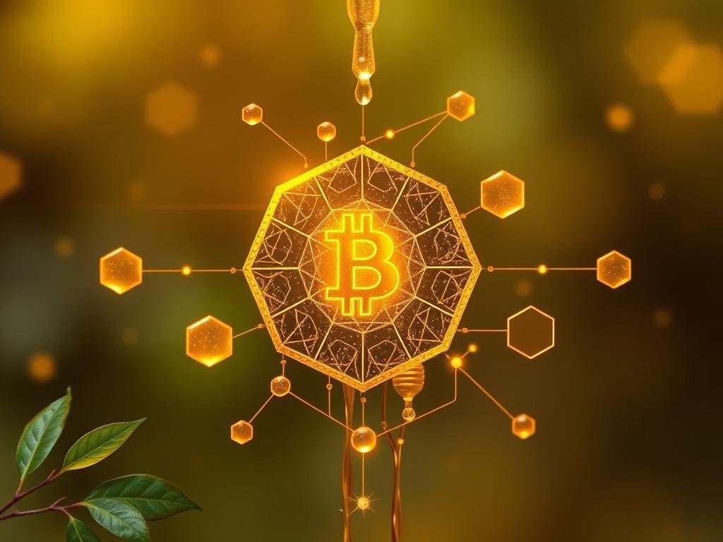 Generazione di un'immagine che rappresenti la blockchain nella filiera del miele Generazione di un'immagine che rappresenti la blockchain nella filiera del miele