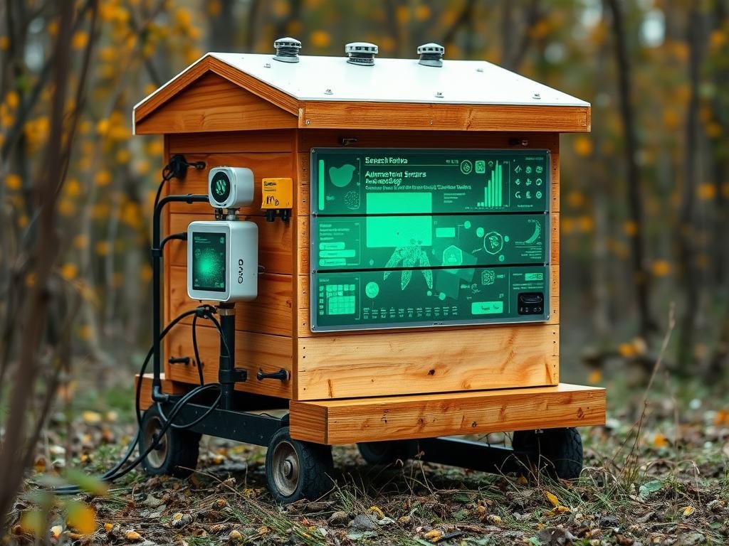 Generazione di un'immagine che rappresenti un'arnia digitale con sensori e tecnologia avanzata