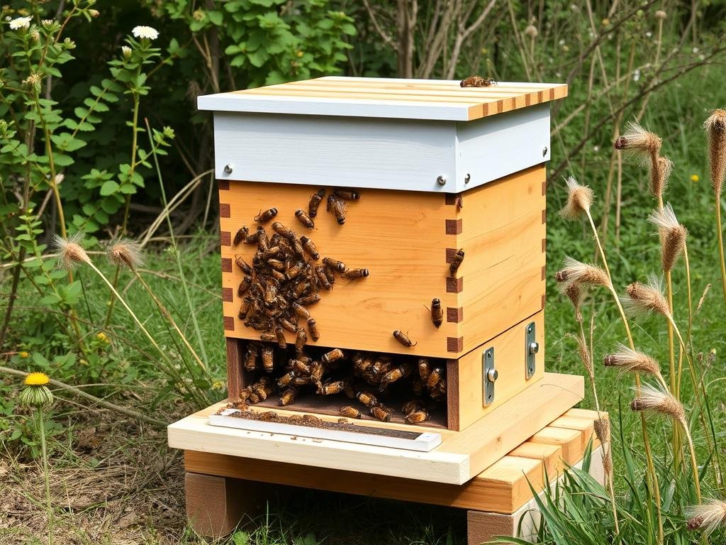 Generazione di un'immagine di un'arnia speciale per la produzione di miele monoflorale Generazione di un'immagine di un'arnia speciale per la produzione di miele monoflorale