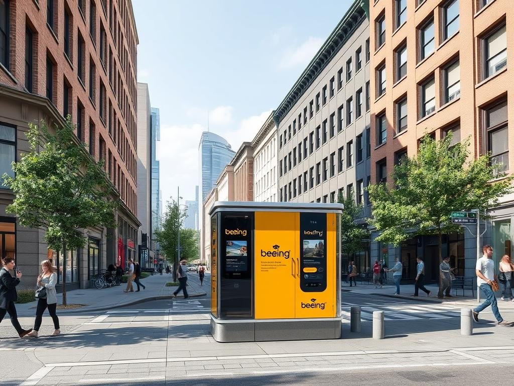 Illustra la B-BOX di Beeing installata in un contesto urbano.