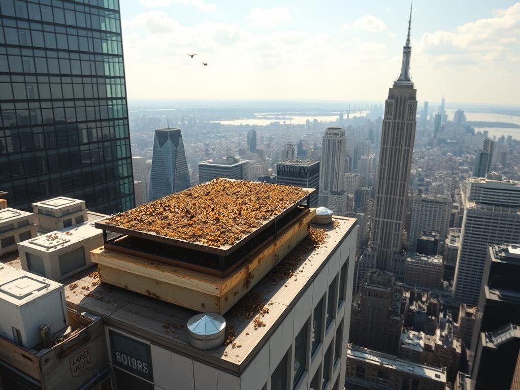 Immagina un apiario sul tetto di un grattacielo nel cuore della città