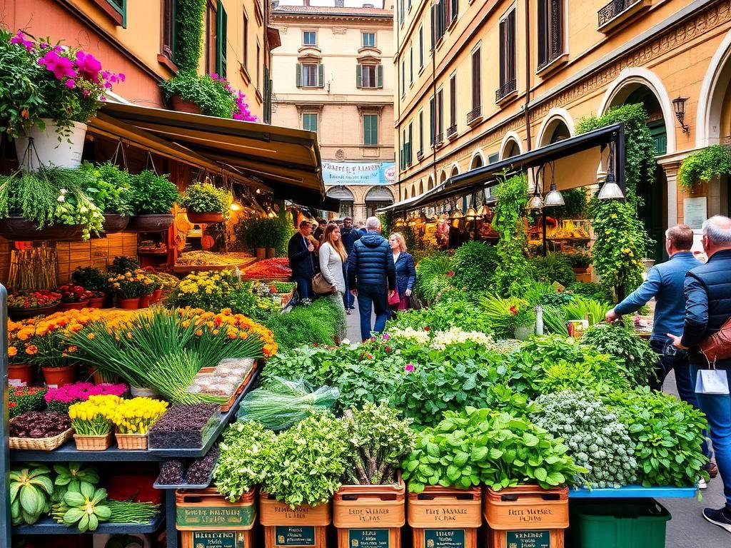 Immagine del Mercato delle Erbe nel Centro Storico di Bologna Immagine del Mercato delle Erbe nel Centro Storico di Bologna